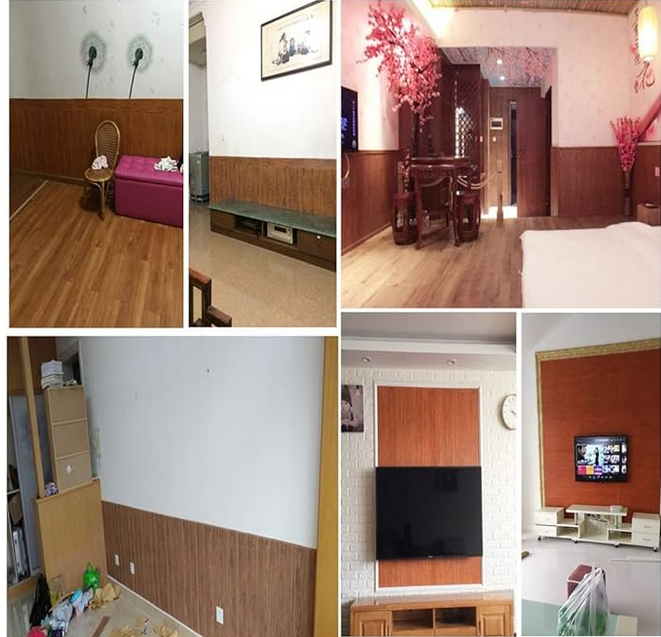 Picture of 3D Wall Panels, 3D Imitation Wood Grain Street Brick Wallpaper, PVC Wallpaper, Brick for Living Room/TV Background Wall/Hotel, 70 x 70 cm (Size : 1 pcs)