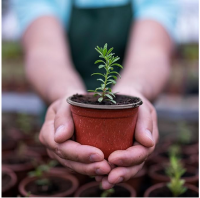 Picture of Plastic Flower Pot(4 Inch -50 Pcs) for Flowers and Plants, Seed and Seedling Pots for Gardening