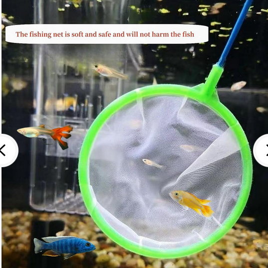 Picture of Aquarium Fish Net   Cleaner Net Fish Tank Filter Nets High Density Fish Tank Mesh Nets, with Plastic Handle  Diamete