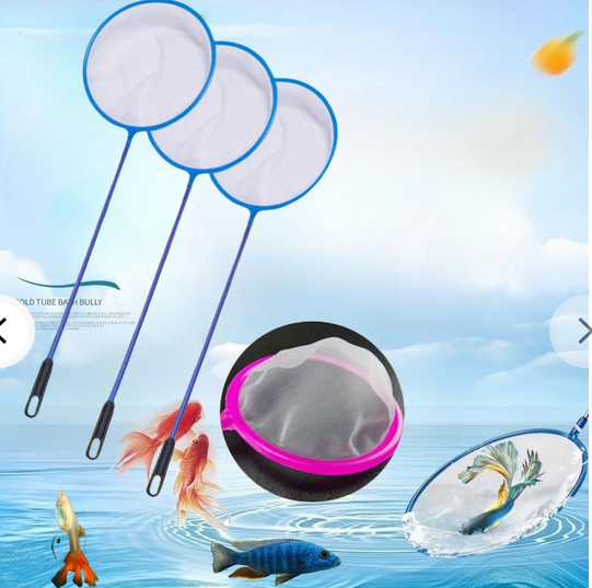 Picture of Aquarium Fish Net   Cleaner Net Fish Tank Filter Nets High Density Fish Tank Mesh Nets, with Plastic Handle  Diamete