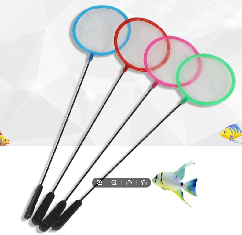 Picture of Aquarium Fish Net   Cleaner Net Fish Tank Filter Nets High Density Fish Tank Mesh Nets, with Plastic Handle  Diamete