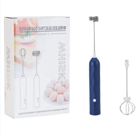 Picture of Portable Electric Hand Mixer With Stainless Steel Whisk Beater Attachments Lightweight Blender For  & Cooking Milk Foam Maker