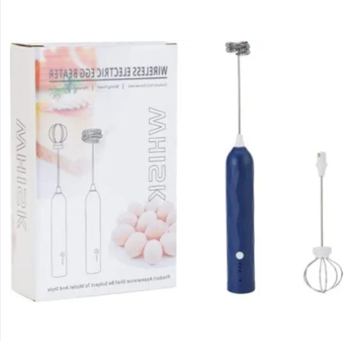 Picture of Portable Electric Hand Mixer With Stainless Steel Whisk Beater Attachments Lightweight Blender For  & Cooking Milk Foam Maker