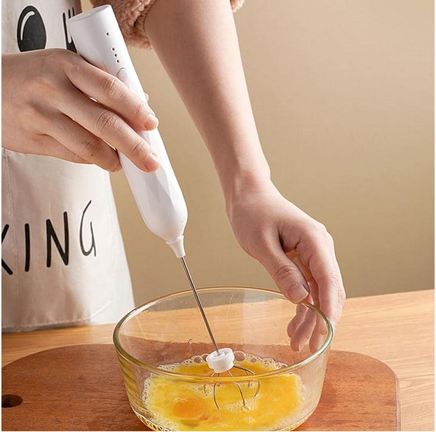 Picture of Portable Electric Hand Mixer With Stainless Steel Whisk Beater Attachments Lightweight Blender For  & Cooking Milk Foam Maker