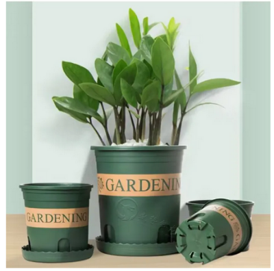 Picture of Plastic 5 Gallon Flowerpot Flower er Basket Nursery Pot Balcony Decoration with tray