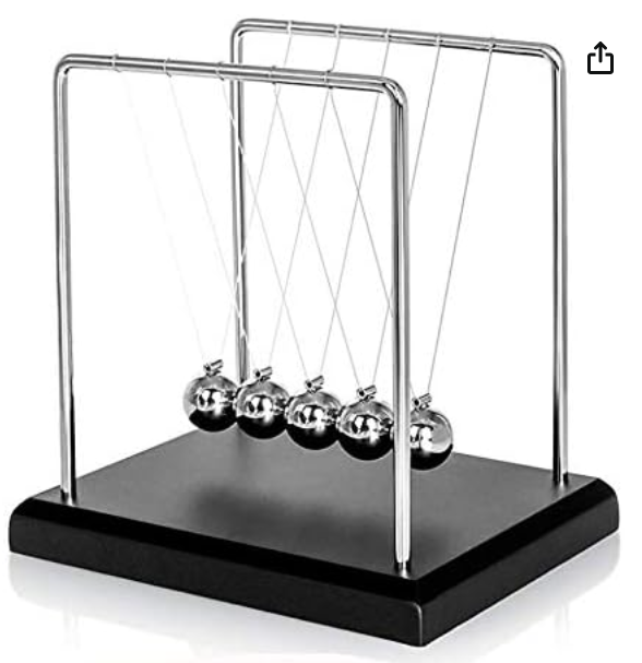 Picture of Newton's Cradle Steel Balance Ball (Collision Balls / Pendulum Balls) Physics / Science Fun Toy Desk Home Office Decor