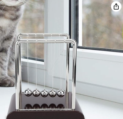 Picture of Newton's Cradle Steel Balance Ball (Collision Balls / Pendulum Balls) Physics / Science Fun Toy Desk Home Office Decor