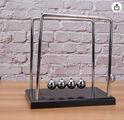 Picture of Newton's Cradle Steel Balance Ball (Collision Balls / Pendulum Balls) Physics / Science Fun Toy Desk Home Office Decor