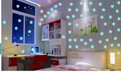 Picture of Luminous Fluorescent Glowing Night Sky Wall Sticker Radium Glow Stars Starry Sky-green (pack 100 PCS)