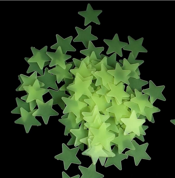 Picture of Luminous Fluorescent Glowing Night Sky Wall Sticker Radium Glow Stars Starry Sky-green (pack 100 PCS)