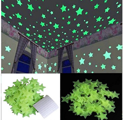 Picture of Luminous Fluorescent Glowing Night Sky Wall Sticker Radium Glow Stars Starry Sky-green (pack 100 PCS)