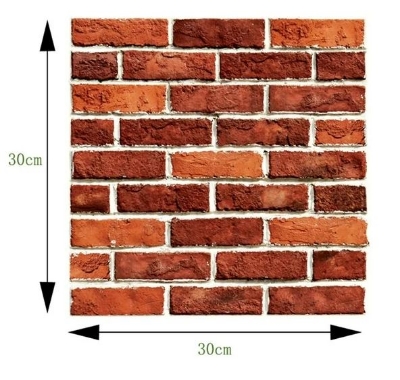 Picture of Brick Wallpaper Peel (1 Fit by 1fit) and Stick Wallpaper Brick Contact Paper for Walls Red 3D Brick Wallpaper Kitchen Wallpaper Faux Brick Self-Adhesive Removable Wallpaper for Bedroom Accent Wall Décor 30*30cm