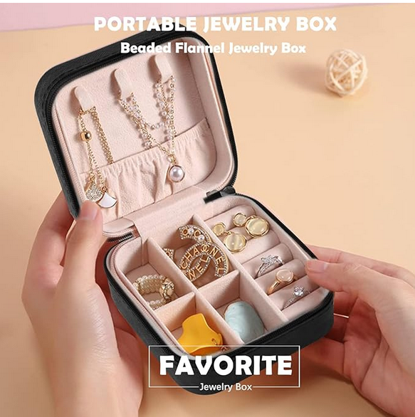 Picture of Jewelry Box Leather for Women Layer Jewelry Case Storage Gift Earrings Rings Bracelets Organizer