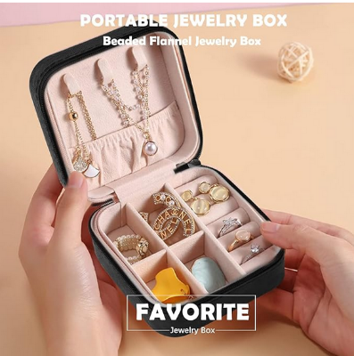 Picture of Jewelry Box Leather for Women Layer Jewelry Case Storage Gift Earrings Rings Bracelets Organizer