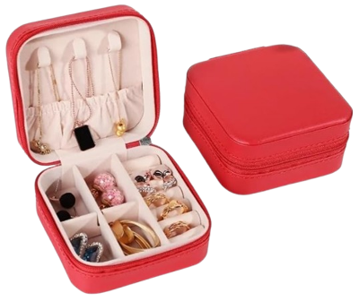 Picture of Jewelry Organizer, Mini Jewelry Box for Women and Girls, Portable Jewellery Storage Holder, Boxes Gifts for Rings Earrings Necklace Bracelet Bangle