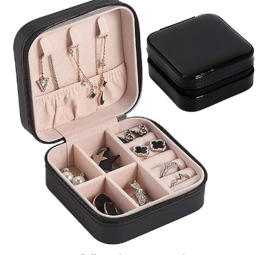 Picture of Jewelry Organizer, Mini Jewelry Box for Women and Girls, Portable Jewellery Storage Holder, Boxes Gifts for Rings Earrings Necklace Bracelet Bangle