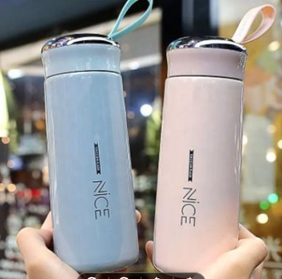 Picture of Water Bottles for Offices and Kitchen Inner Glass and Outer Plastic Layer Hot and Cold Water Bottle, Water Storage and Also use