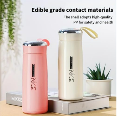 Picture of Water Bottles for Offices and Kitchen Inner Glass and Outer Plastic Layer Hot and Cold Water Bottle, Water Storage and Also use