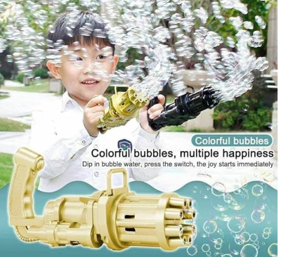Picture of Bubble Gun, Bubble Machine for Toddlers with Bubble Water, 8-Hole Electric Bubbles Gun for Toddlers Toys, New Gatling Bubble Machine Outdoor Toys for Boys and Girls
