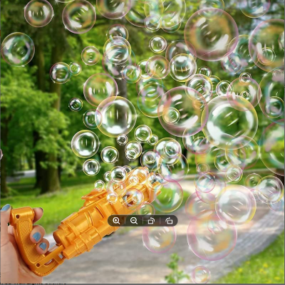Picture of Bubble Gun, Bubble Machine for Toddlers with Bubble Water, 8-Hole Electric Bubbles Gun for Toddlers Toys, New Gatling Bubble Machine Outdoor Toys for Boys and Girls