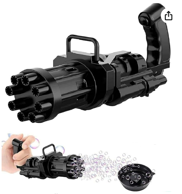 Picture of Bubble Gun, Bubble Machine for Toddlers with Bubble Water, 8-Hole Electric Bubbles Gun for Toddlers Toys, New Gatling Bubble Machine Outdoor Toys for Boys and Girls