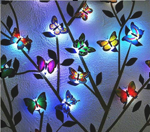 Picture of Pink Kites Plastic Led Light 1 Pcs 3D Butterfly Sticker Decoration Color Light for Wall Decoration | Mini Night Lamp - Peel and Stick