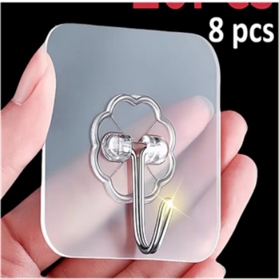 Picture of Wall Hook Hanger 8 Pcs - Transparent