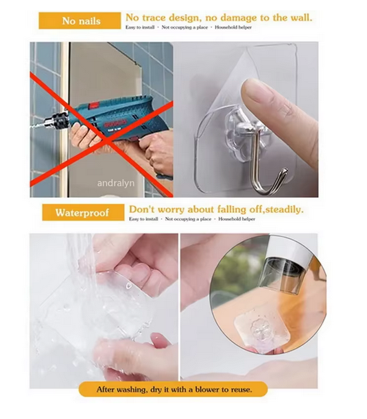 Picture of Wall Hook Hanger 8 Pcs - Transparent