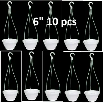 Picture of GardenHanging Round white planter  (6 inch - 10 pcs )