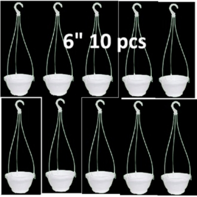 Picture of GardenHanging Round white planter  (6 inch - 10 pcs )