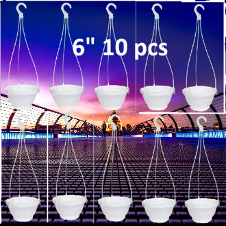 Picture of GardenHanging Round white planter  (6 inch - 10 pcs )