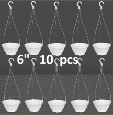 Picture of GardenHanging Round white planter  (6 inch - 10 pcs )