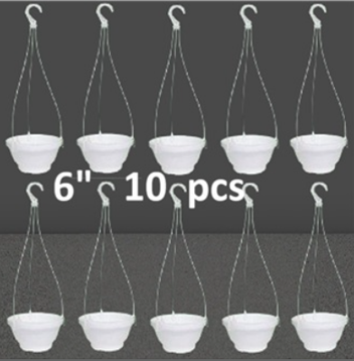 Picture of GardenHanging Round white planter  (6 inch - 10 pcs )