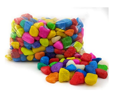 Picture of Color Stone Colourful Glossy Pebbles Stones | Decorative Garden Aquarium & Outdoor Decoration(Multicolour, 1 Kg)