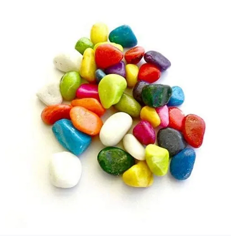 Picture of Color Stone Colourful Glossy Pebbles Stones | Decorative Garden Aquarium & Outdoor Decoration(Multicolour, 1 Kg)