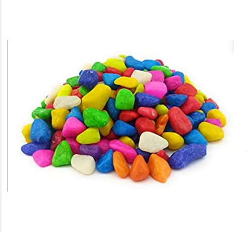 Picture of Color Stone Colourful Glossy Pebbles Stones | Decorative Garden Aquarium & Outdoor Decoration(Multicolour, 1 Kg)