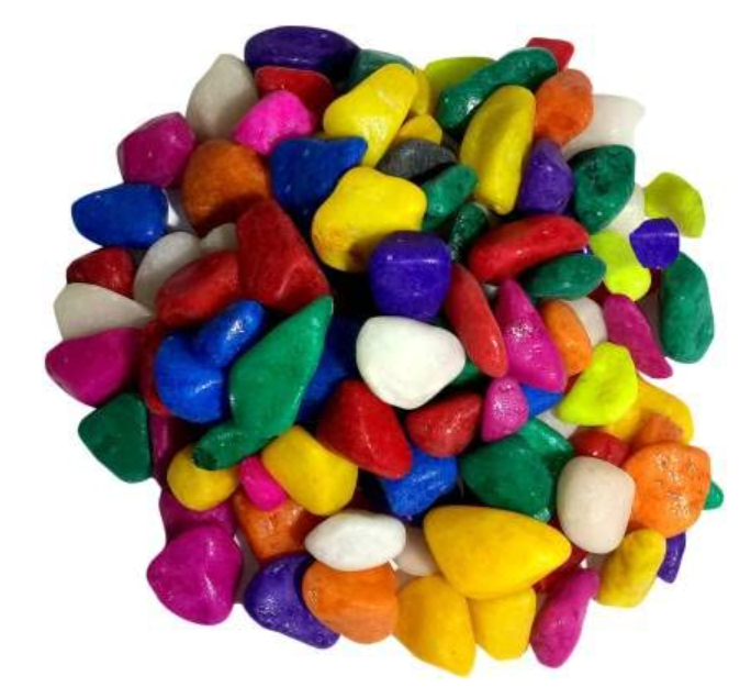 Picture of Color Stone Colourful Glossy Pebbles Stones | Decorative Garden Aquarium & Outdoor Decoration(Multicolour, 1 Kg)