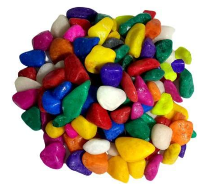Picture of Color Stone Colourful Glossy Pebbles Stones | Decorative Garden Aquarium & Outdoor Decoration(Multicolour, 1 Kg)