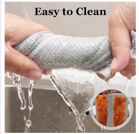 Picture of Wire Dishcloth&Gaps Cleaning Brush,Multipurpose Wire Dishwashing Rags for Wet&Dry,Wire Cleaning Cloth for Kitchen,Sinks,Pots,Pans