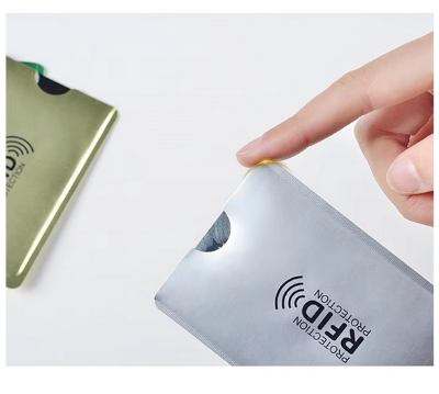 Picture of ATM, Debit Card Sleeves 4 Pcs- ID Card, Driver's License Holder Inserts with RFID Blocker - Silver