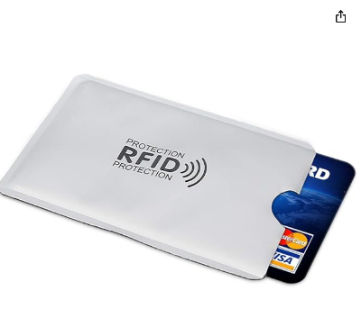 Picture of ATM, Debit Card Sleeves 4 Pcs- ID Card, Driver's License Holder Inserts with RFID Blocker - Silver