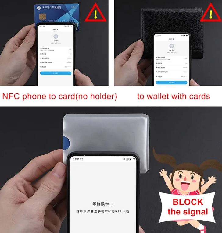 Picture of ATM, Debit Card Sleeves 4 Pcs- ID Card, Driver's License Holder Inserts with RFID Blocker - Silver