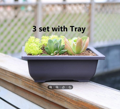 Picture of Bonsai Training Pots 3 Pcs(6 Inchi) With Tray-Premium Plant Pot, Flower Succulent Bonsai Pots Container for Garden, Yard, Office, Balcony, Home Decorative, Indoor, Outdoor