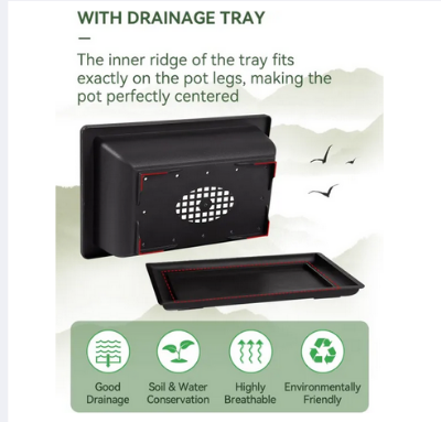 Picture of Bonsai Training Pot 1 Pcs with Humidity Tray - 9 in Training Nursery Pots Kit,