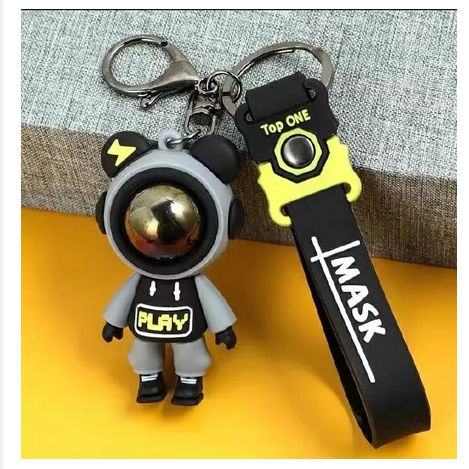 Picture of Key Ring for Girls and Key Chain Astronaut Doll Decorative Key Chain New Lightning Bear Keychain Cartoon Couple Backpack Zipper Pendant Car Electric Key Ring