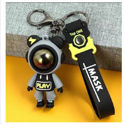 Picture of Key Ring for Girls and Key Chain Astronaut Doll Decorative Key Chain New Lightning Bear Keychain Cartoon Couple Backpack Zipper Pendant Car Electric Key Ring