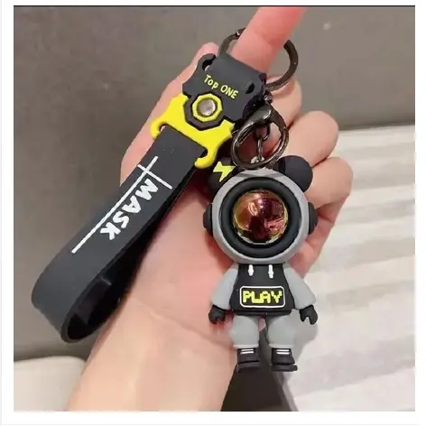 Picture of Key Ring for Girls and Key Chain Astronaut Doll Decorative Key Chain New Lightning Bear Keychain Cartoon Couple Backpack Zipper Pendant Car Electric Key Ring