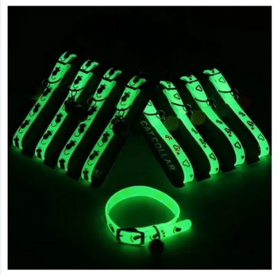 Picture of Cat Kitten Reflective Adjustable Collar Safety Buckle With Bells Cat Radium Adjustable Collar With Bell For Puppy/Kitten