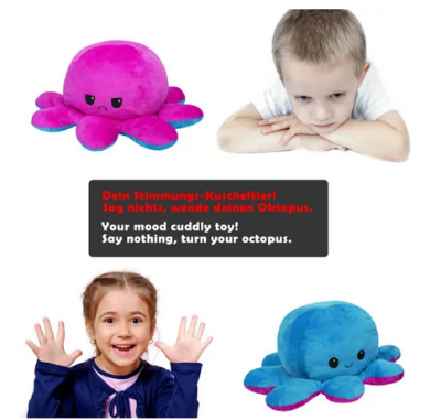 Picture of Octopus Soft Toy, Reversible Soft Toy, Hot Pink