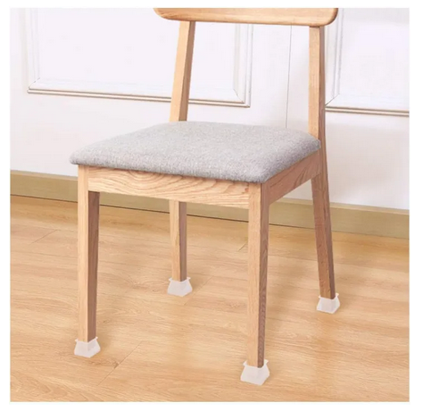 Picture of 4 Pack Silicone Floor Protectors Chair Leg Caps Square Furniture Table Feet Covers